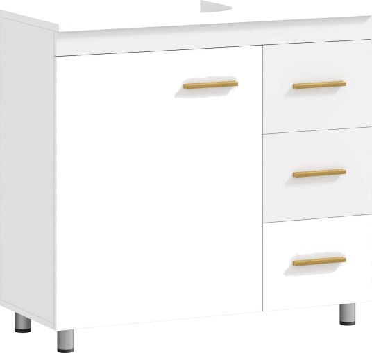 Baderomsskap 3 lags design MDF og sponplater hvit