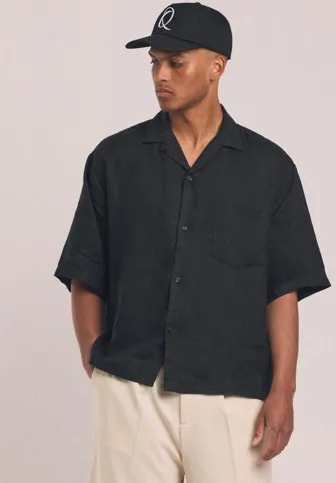 Que Sera Sera Lenny Loose Linen Shirt Linskjorter Svart Que Sera Sera Lenny Loose Linen Shirt Linskjorter Svart
