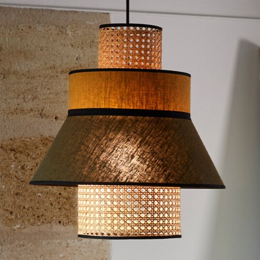 Pendellampe MARKET SET Singapour ML dimmbar Flerfarget Stue Stoff / Tekstil Design 44 Flerfarget