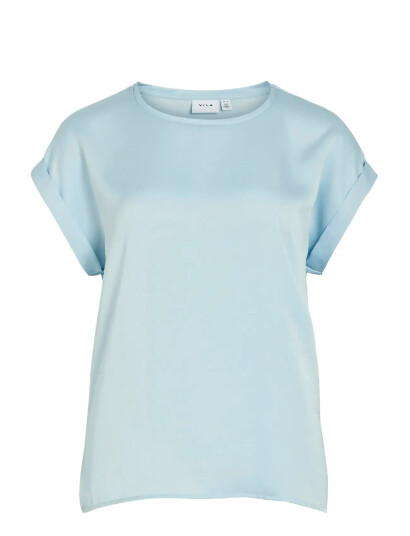 Vila Viellette S/S Satin Top - Noos - Blue - 34 Vila Viellette S/S Satin Top - Noos - Blue - 34