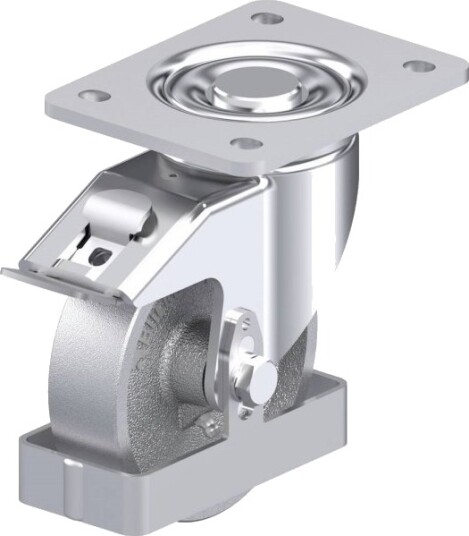 Blickle Styrehjul I Stål 913838 Lh-G 125G-3-Fi-Fs, Hjuldiameter 125 Mm, Bæreevne (Maks.) 450 Kg (1 Stk.)