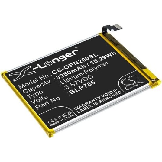 OnePlus AC2003 batteri (3950 mAh 3.85 V, Sort) OnePlus AC2003 batteri (3950 mAh 3.85 V, Sort)