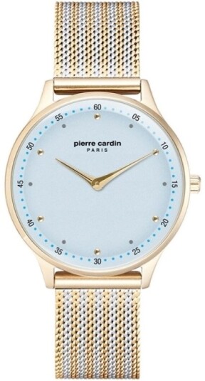 Pierre Cardin Dameklokke PC902722F202 Fashion Blå/Gulltonet stål