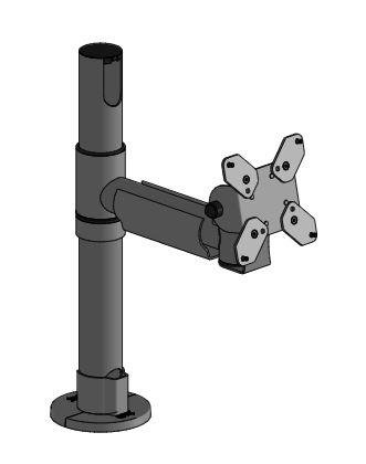ERGONOMIC SOLUTIONS PoleVESA 75/100 Adaptor Swing Arm  Black 