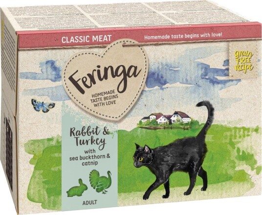 Feringa Våtfôr Classic Meat Menu Skåler Kanin & Kalkun 6 X 100 G