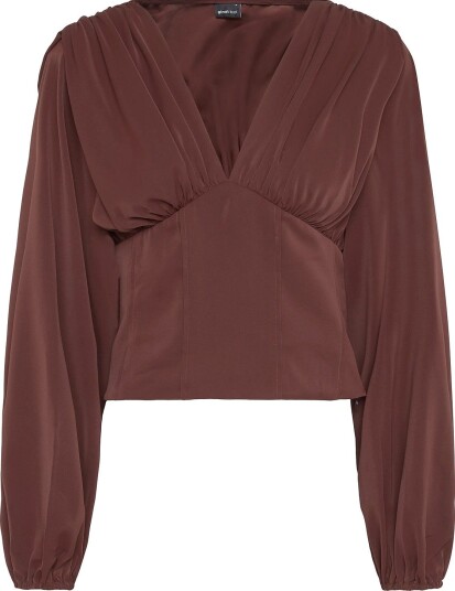 Gina Tricot Shaped Corset Blouse DECADENT CHOCOLATE S Gina Tricot Shaped Corset Blouse DECADENT CHOCOLATE S