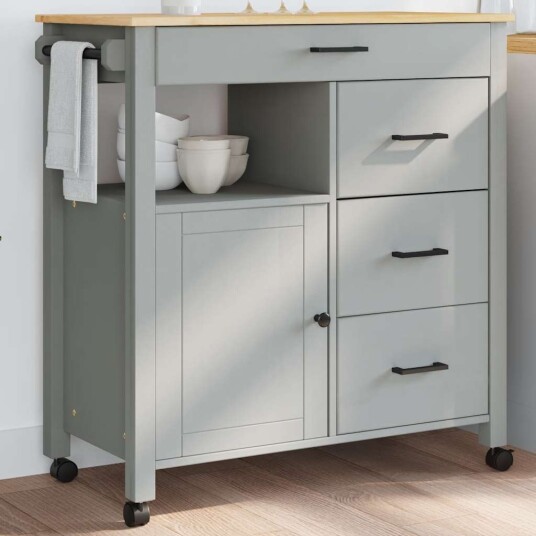 Kjøkkenvogn MONZA 84x40x90 cm heltre furu 376110