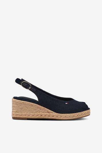 Tommy Hilfiger Sandaletter Mid Wedge Espad Slingback Blå Tommy Hilfiger Sandaletter Mid Wedge Espad Slingback Blå