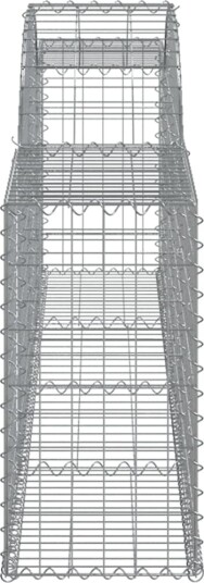 vidaXL Gabionkurver buede 17 stk 300x30x60/80 cm galvanisert jern