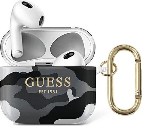 Guess Gua3ucamg Camo Collection Beskyttelsesveske For Airpods 3 Svart/Hvit