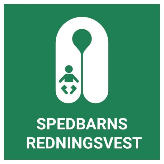 Spedbarns redningsvest – ISO 7010 Spedbarns redningsvest – ISO 7010