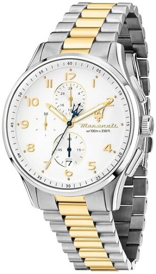 Maserati Herreklokke R8873624003 Sorpasso Hvit/Gulltonet stål Ø42 mm Maserati Herreklokke R8873624003 Sorpasso Hvit/Gulltonet stål Ø42 mm