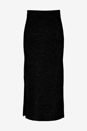 pieces - Skjørt pcMikela MW Ankle Slit Knit Skirt M - Svart