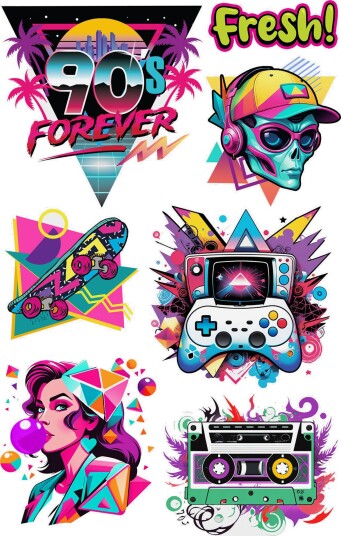 Fiestas Guirca Tatoveringer 90's Forever 15968