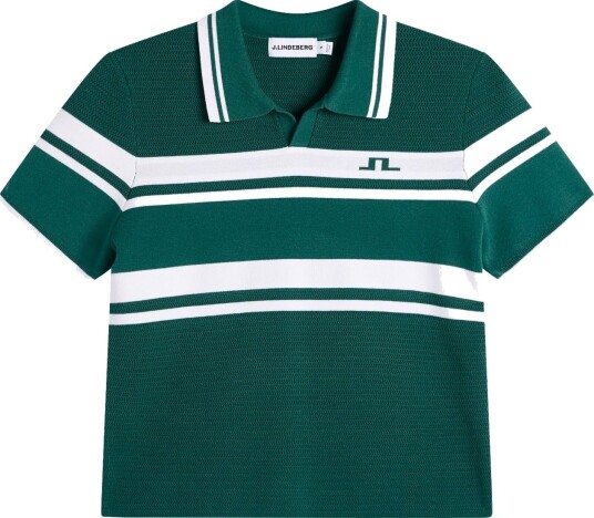 J.Lindeberg Athena Knit Polo Golf pologenser dame Forest Biome Medium J.Lindeberg Athena Knit Polo Golf pologenser dame Forest Biome Medium