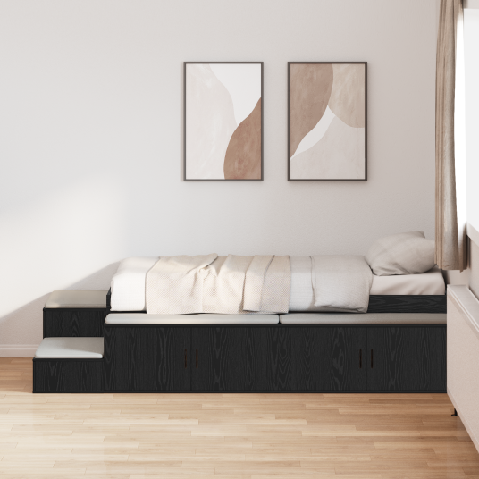 Lagrings Sengramme Svart Eik 100x200 cm
