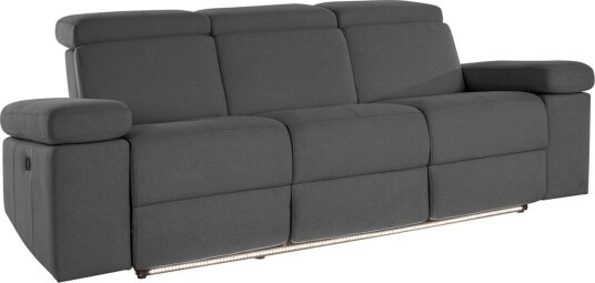 Sofa 3 seter Rayland Grå Sunday Stoff Manuell hvilestol Grå Sunday Stoff Manuell hvilestol