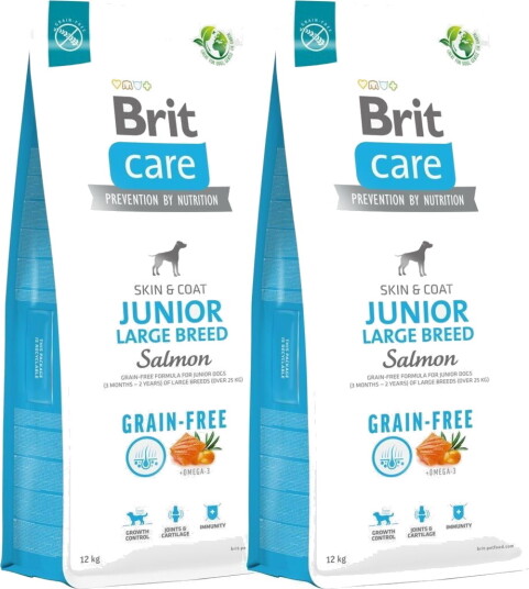 Brit Care Dog Junior Large Breed Grain Free Salmon 2X12 kg