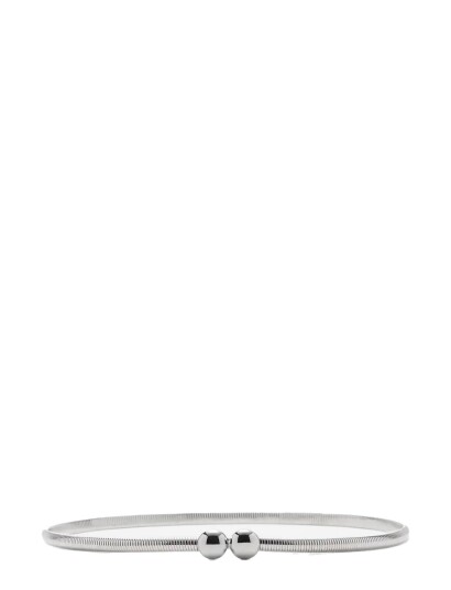 Mango Skinny Metal Belt - SILVER - M