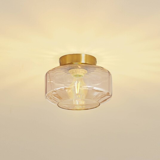Lindby taklampe Hildur ravfarget glass Ø 22 cm Lindby taklampe Hildur ravfarget glass Ø 22 cm
