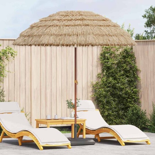 vidaXL Strandparasol Brun Ø 206 x 209.5 cm Stål