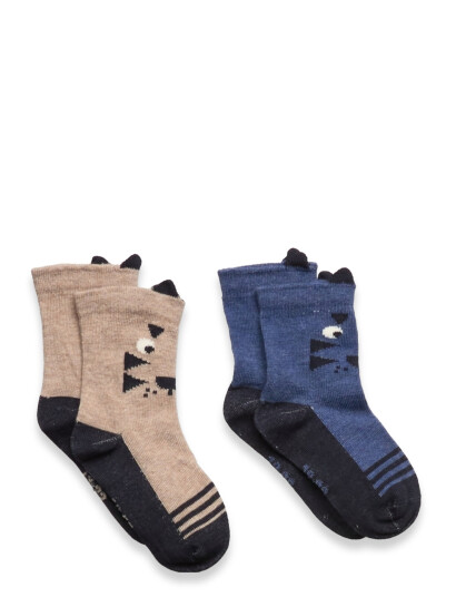 Minymo Socks W. 3D Effect (2-Pack) Blue 35\38 Minymo Socks W. 3D Effect (2-Pack) Blue 35\38