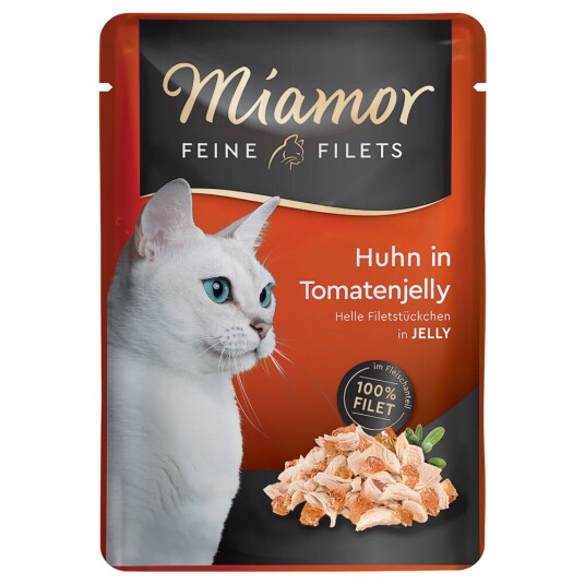 Miamor Fine Filéter I Gelè 6 X 100 G Kylling & Tomat