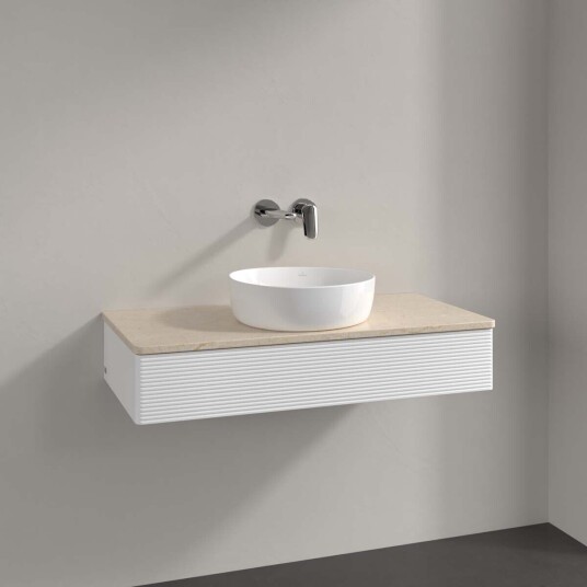 Villeroy & Boch Antao Servantskap med 1 skuff 100x50x19 cm m/lys Hvit Matt/Crème Villeroy & Boch Antao Servantskap med 1 skuff 100x50x19 cm m/lys Hvit Matt/Crème