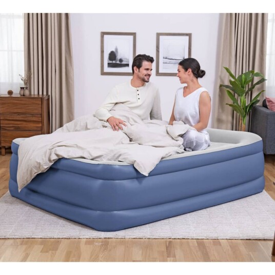Bestway Luftmadrass Tritech 2 personer 203x152x56 cm blå og grå Bestway Luftmadrass Tritech 2 personer 203x152x56 cm blå og grå