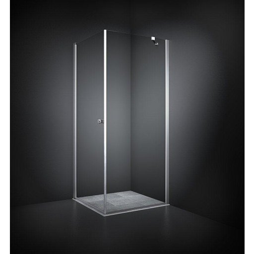 Dansani Match dusjhjørne, dør og vegg, 67x67 cm, klart glass, satin profil
