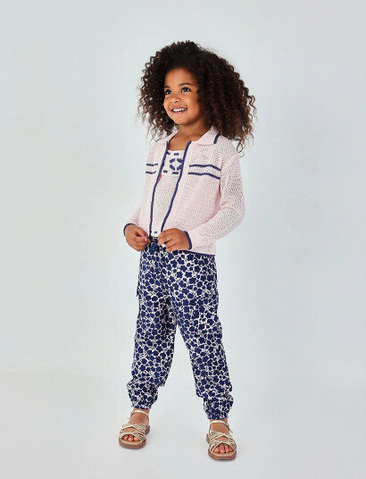 Boboli Viscose Trouser Floral For Girl Navy 128