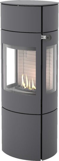 Caro 130 platina frittstående biopeis med sideglass og ståldør Caro 130 platina frittstående biopeis med sideglass og ståldør