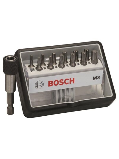 Bosch 12+1-delers Robust Line skrutrekkerbits-sett M ekstra hard 25 mm, 12+1 hull