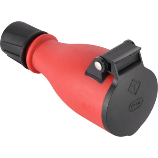 Namron Skjøtekontakt jord sort/rød IP54 - 1504942 Namron Skjøtekontakt jord sort/rød IP54 - 1504942