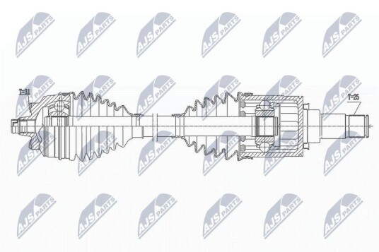 Nty Drivaksel NTY NPW BM 168 Nty Drivaksel NTY NPW BM 168