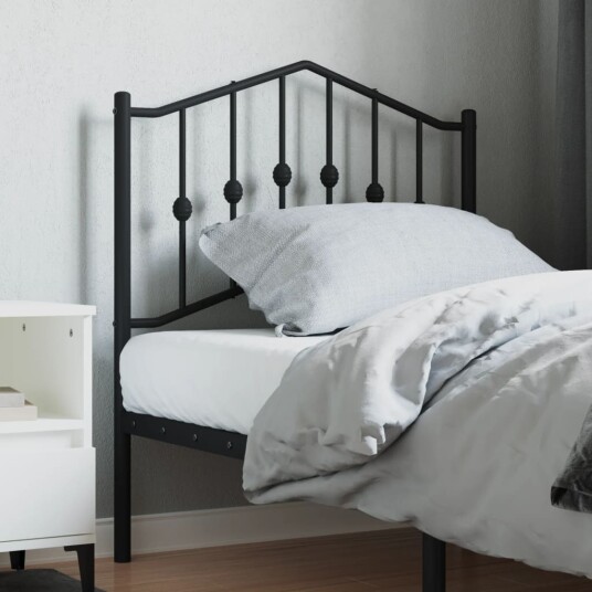 Sengegavl i metall svart 80 cm 8721012211254
