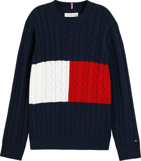 Tommy Hilfiger Genser   Strikk   Blue Flagg   Tommy Hilfiger   6 år (116)   Genser Hvit Marineblå Rød