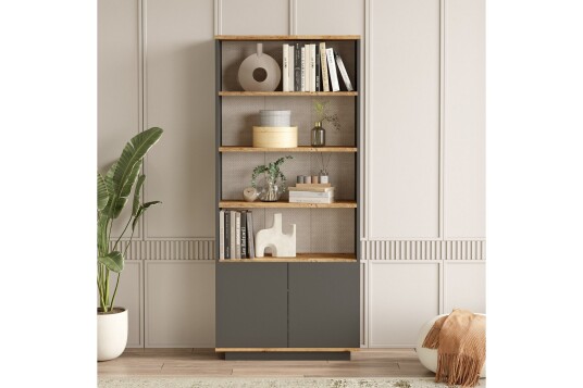 Jaivind Bokhylle 75 cm Brun/Antrasitt Jaivind Bokhylle 75 cm Brun/Antrasitt