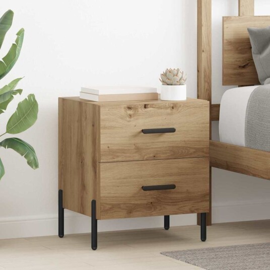 Nattbordskap artisan eik 40 x 35 x 47.5 cm Konstruert tre Nattbordskap artisan eik 40 x 35 x 47.5 cm Konstruert tre