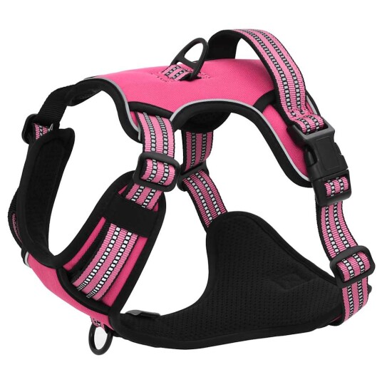 Hundesele med reflekterende striper justerbar rosa L