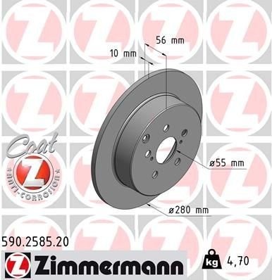 ZIMMERMANN 590.2585.20 Bremseskive