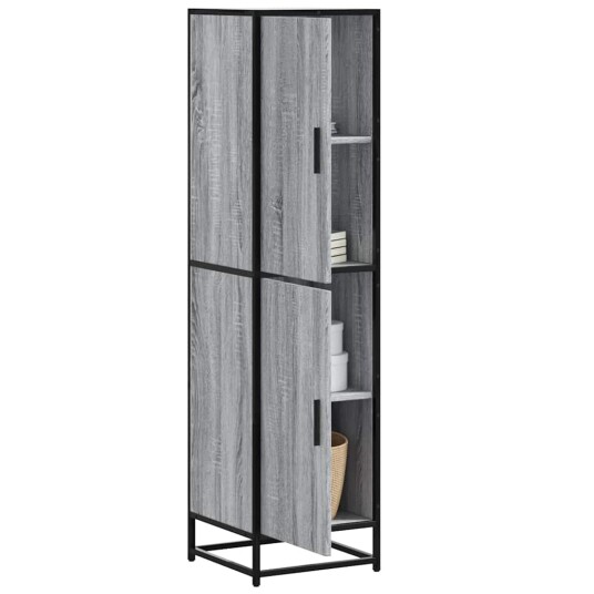 Highboard grå sonoma 35,5x35x139 cm konstruert tre og metall 8721102841163