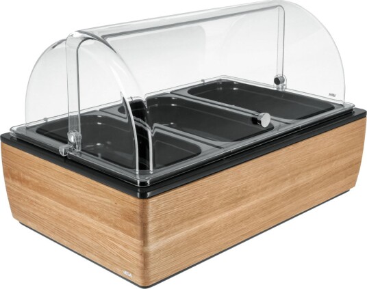VEGA Buffet Display Montana høy 6.5 cm 3x GN 1/3 i melamin GN 1/1 Transparent