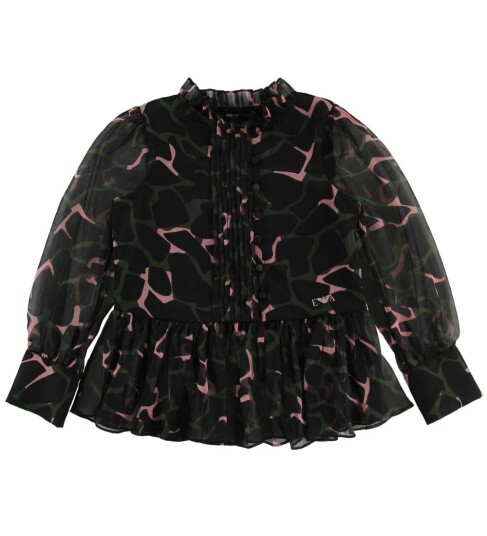 Giorgio Armani Emporio Armani Skjortebluse Svart m. Armygrønn/Rosa Emporio Armani 6 år 116 Genser