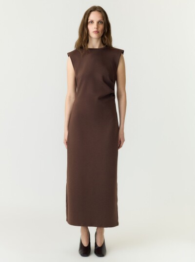 YAS Yaspina Sl Long Dress Noos   Brown   L