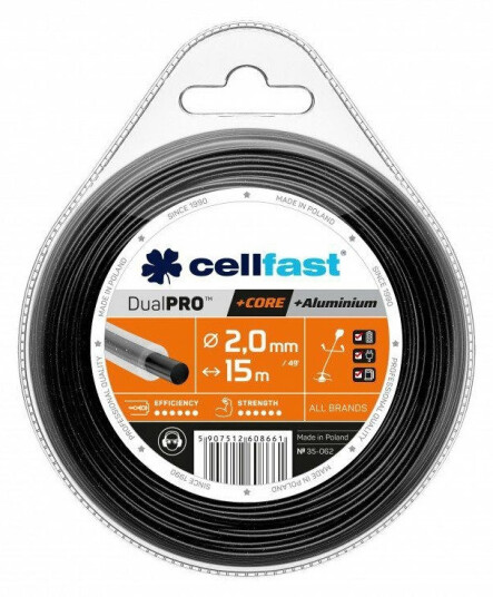 Cellfast Dual Pro Rund Trimmertr??d - 2,0mm x 15m Cellfast Dual Pro Rund Trimmertr??d - 2,0mm x 15m
