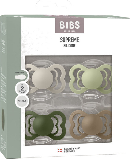 Bibs Supreme+ Smokker Str. 2 4 pack Symmetrisk Sand/Sage 6 18 md Smokk Brun Grå Grønn 62 86
