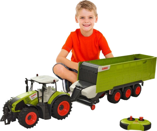 Radiostyrt Claas Traktor Med Tilhenger Skala 1:16