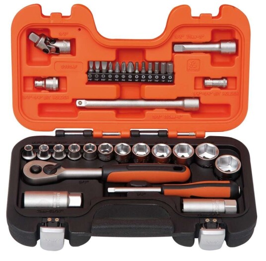 Bahco S330AF Pipenøkler Sett 3/8" og 1/4" med 34 Deler Håndverktøy Bahco S330AF Pipenøkler Sett 3/8" og 1/4" med 34 Deler Håndverktøy