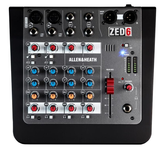 Allen & Heath A&h; Zed-6 Kompakt 6 Inngangers Analog Mikser Allen & Heath A&h; Zed-6 Kompakt 6 Inngangers Analog Mikser